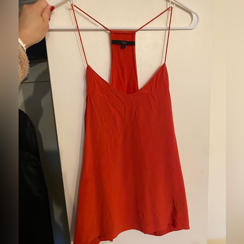 COPY - Tibi Classic Silk Cami Tank in Red, size 2